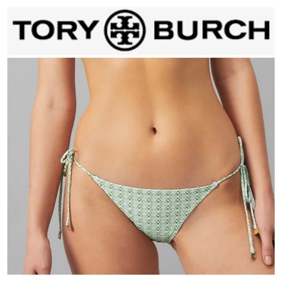 NWOT Tory Burch Printed String Tie Side Bikini Bottoms - Picture 1 of 6